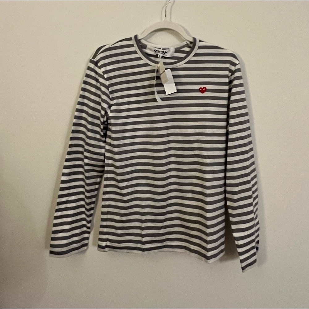 commes des garcon play stripe ls tee